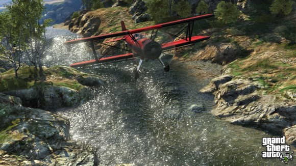 Avião sobre rio no GTA V